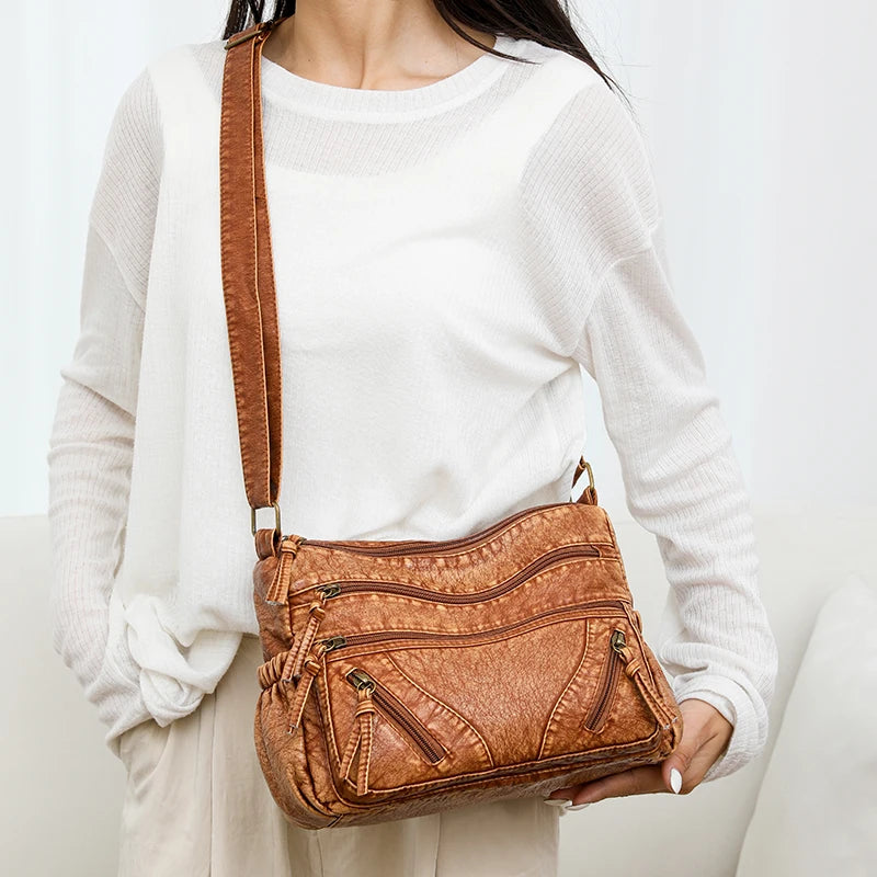 Sac à Main Femme Vintage – Tote Bandoulière en Similicuir Grande Capacité