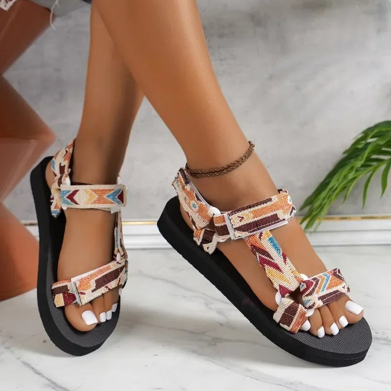 Lightweight Flat Sandals – Soft Sole Bohemian Shoes for Women