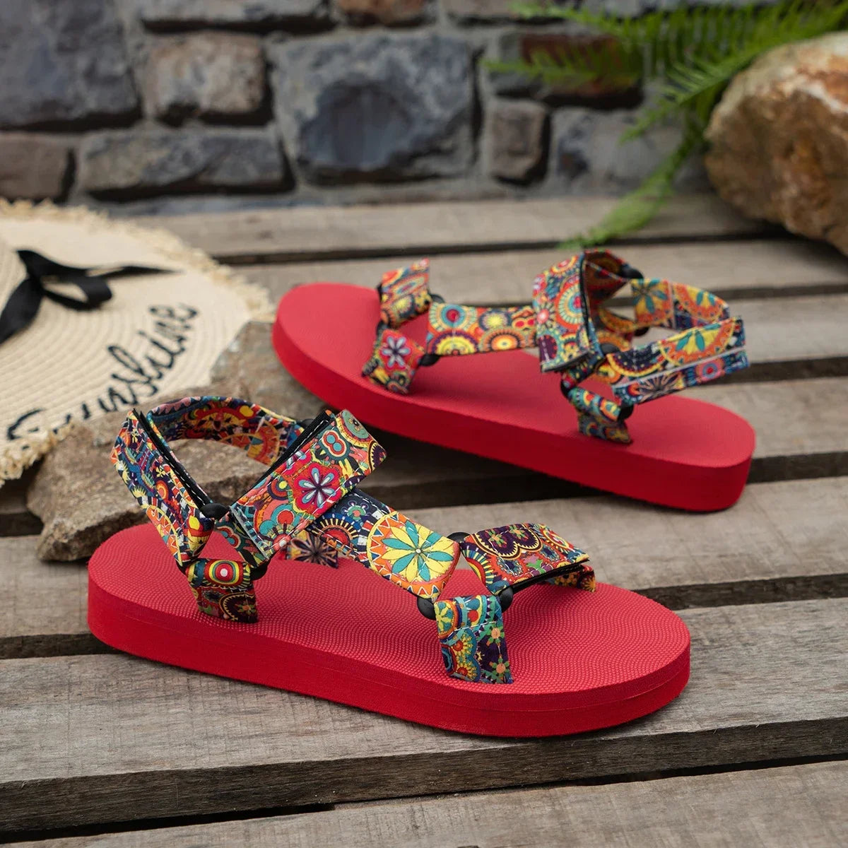 Lightweight Flat Sandals – Soft Sole Bohemian Shoes for Women