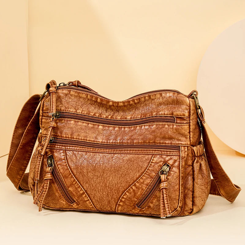 Sac à Main Femme Vintage – Tote Bandoulière en Similicuir Grande Capacité