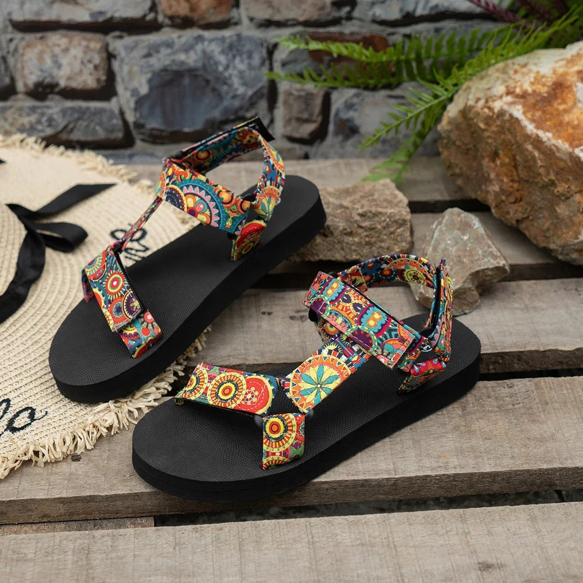 Lightweight Flat Sandals – Soft Sole Bohemian Shoes for Women
