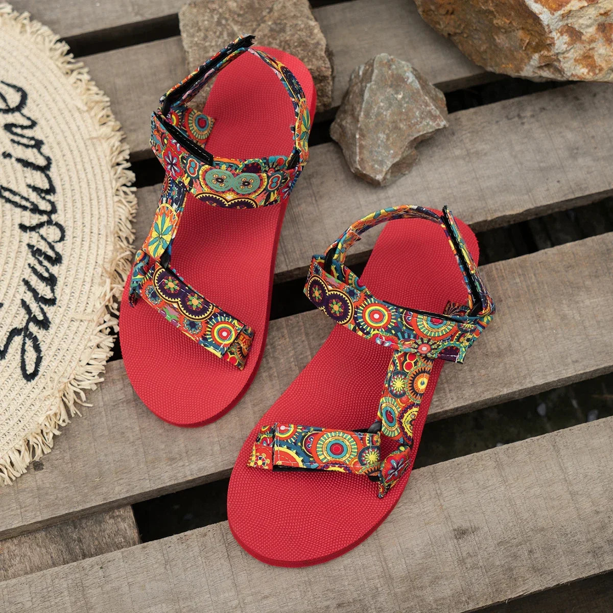 Lightweight Flat Sandals – Soft Sole Bohemian Shoes for Women